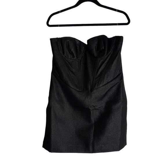 House of CB Corset Satin Black Strapless Corset Mini Dress Black Size L NWT - Picture 7 of 10